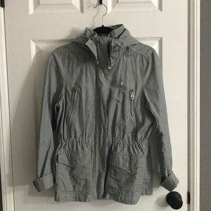 Blue striped windbreaker